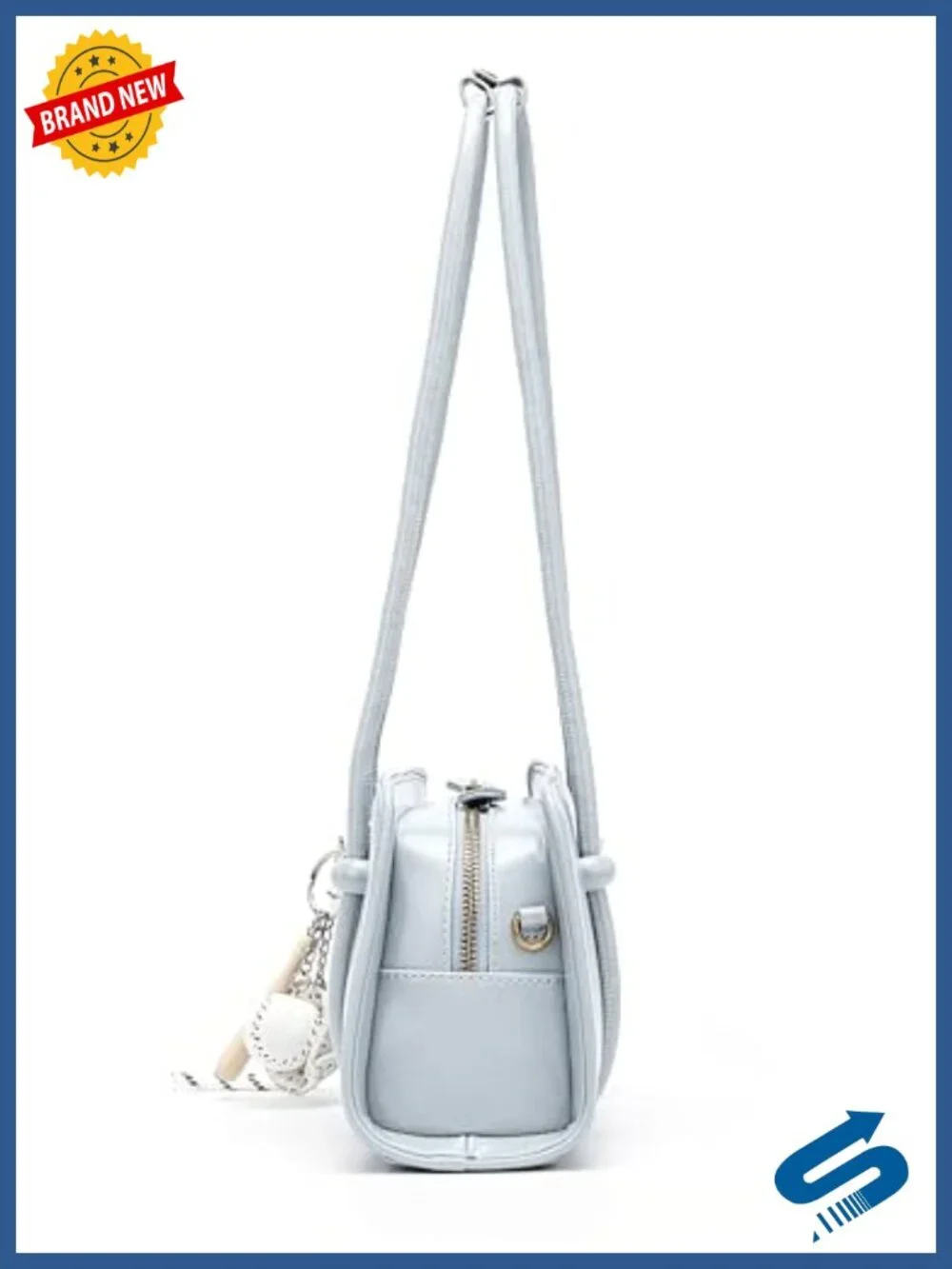 Faux Leather Crossbody Satchel Purse with Top Handle